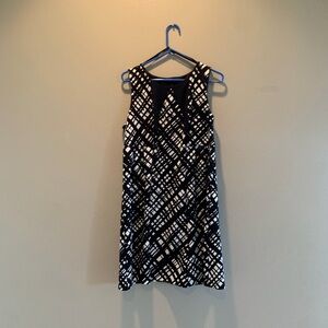 Enfocus Studio Geometric Black and White Mini Dress